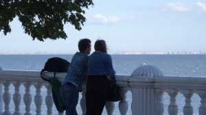 Looking out on St. Petersburg from Peterhof